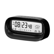 康巴丝（Compas）闹钟简约智能日历LCD床头闹钟厨房桌面时钟学生闹钟 SZ-806黑色