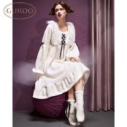 限移动端：GUKOO 果壳 睡裙女冬季芭蕾风高级纯色新款女家居服