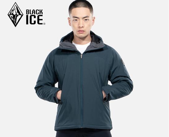 黑冰（BLACKICE）男士连帽棉服秋冬防风保暖轻量夹克Primaloft户外运动棉服