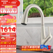 MOEN 摩恩 水龙头 厨房水龙头 水槽直饮水2分净水器抽拉式水龙头冷热洗菜盆 防污抽拉款：直饮洗涤二合一龙头