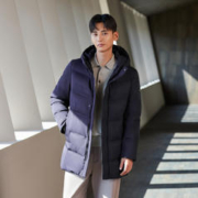 BOSIDENG 波司登 2023冬季新款男中款经典商务羽绒服连帽通勤合身显瘦
