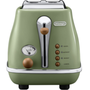 德龙(Delonghi) CTO2003.VGR多士炉  icona复古早餐系列2片式家用面包机 橄榄绿