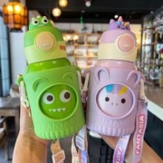 SHOKE 儿童保温杯316不锈钢ins风可爱创意弹跳杯女大肚杯子学生吸管水杯