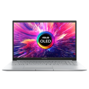 华硕M1503电竞高刷版 OLED轻薄游戏办公笔记本(标压R7 16G 512G 2.8K 120Hz OLED护眼屏)银