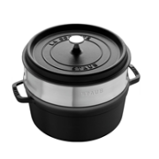 Staub 26cm 珐琅铸铁炖锅 带蒸屉