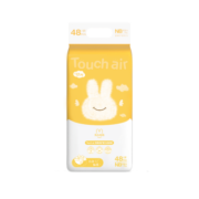 兔头妈妈Touch air超薄纸尿裤NB48片(5kg以下)宝宝尿片轻薄透气屁屁不闷