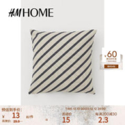H&M 包邮：H&MHOME家居用品帆布靠垫套简约印花单人棉质 0945778 浅米色/灰色条纹 40X40cm