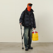 NOTHOMME90白鸭绒800蓬山系户外Teflon三防绗线连帽面包羽绒服 深灰色 L