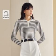 Semir 森马 [陈都灵同款]商场同款2023冬针织衫女短款打底衫101723107005