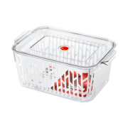 京东京造 冰箱收纳盒 双层沥水保鲜盒 大容量食品级PET（大号5.5升）