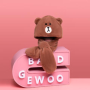 BANDGEWOO 阪织屋 布朗熊玛丽猫联名冬季耳暖、颈枕、护耳围巾一体帽