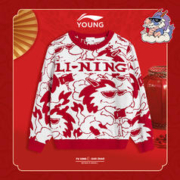 LI-NING 李宁 儿童龙年圆领服 红白龙纹提花-新年款 110