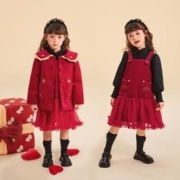 JELLYBABY 女童加绒新年裙 红色 120CM
