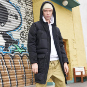 Dickies 帝客 羽绒服 中长款多口袋充绒夹克 秋冬男士休闲厚外套 9481 黑色 M