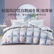 FUANNA 富安娜 70%白鹅绒羽绒冬加厚冬被 蓝色 1.8米床