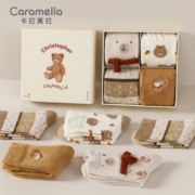 Caramella 卡拉美拉 女士小熊中筒加厚保暖羊毛袜 4双
