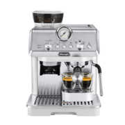 德龙（Delonghi） 咖啡机半自动意式15Bar泵压家用美式打奶泡豆粉两用现磨一体EC9155W 8档感应研磨 稳定温度 专业压力计金属面板全国联保