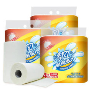 Breeze 清风 厨房用纸 吸水纸 吸油纸 55段*4卷厨房纸巾 加厚卷纸