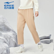ERKE 鸿星尔克 运动裤冬季新款女加绒加厚针织九分裤休闲卫裤女裤子