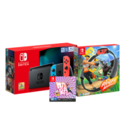 任天堂 Nintendo Switch 国行续航增强版红蓝游戏主机 & 健身环大冒险 & 舞力全开 兑换卡