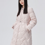 概率券：ERAL 艾莱依 翻领小香风羽绒服女中长款