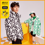 Snow Flying 雪中飞 X KAKAO联名 情侣棋盘格纹立领羽绒服 4色