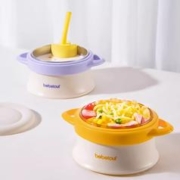 贈围兜 bebetour宝宝注水保温辅食碗