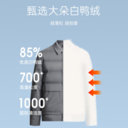 利郎轻时尚男装【高瀚宇同款】冬季新款羽绒服男亮面保暖工装外套 银灰色 175