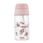 膳魔师（THERMOS）水杯 手提学生运动水杯 吸管杯 大容量420ml BBSE-400 PP 石竹粉