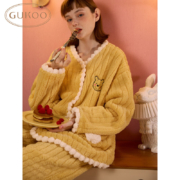 Gukoo 果壳 女款加厚珊瑚绒睡衣家居服