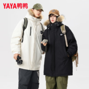 YAYA 鸭鸭 羽绒服男女中长款 极寒保暖大毛领