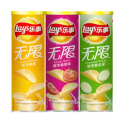 乐事（Lay's） 无限桶装薯片年货双旦休闲食品 104g*3罐零食礼包办公休闲小吃 鲜浓番茄味+原味+烧烤味 桶装薯片