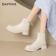 DAPHNE 达芙妮 时尚马丁靴女2023秋冬百搭靴子加绒工装靴休闲短靴单靴