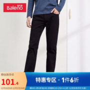 Baleno 班尼路 秋冬休闲裤男时尚抓毛弹力斜纹修身长裤休闲净色百搭 00A 28