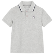 暇步士（Hush Puppies）童装儿童夏装POLO衫男童2023年夏季新款简约纯色时尚翻领短袖 冰晶蓝 140cm
