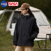 NASA PONY冲锋衣夹克   情侣装 【女款】黑色-单衣 1件