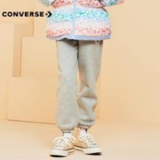 CONVERSE 匡威 童装女童加绒长裤秋冬保暖新款中大童修身针织裤子外出休闲运动裤 岩岭灰-加绒 130(7/6X)