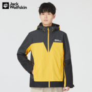 Jack Wolfskin狼爪冲锋衣男秋冬新品防水防风抓绒宽松三合一两件套装5122191 6055/黑色/明黄色/建议拍大一码 L 180/100A