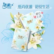 plus会员:洁柔手帕纸 百合印花4层7片12包 繁花系列彩色印花