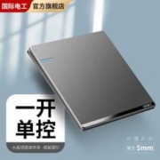 FDD国际电工 86型暗装超薄开关插座面板家用水晶装饰条单双多控开关单路双路 一开单控