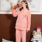 FENTENG 芬腾 冬季新品珊瑚绒卡通图案加厚保暖开衫家居服套装 男女同价
