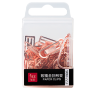 飞兹(fizz)50枚装29mm金属票夹彩色回形针夹文件夹子财务发票夹办公用品玫瑰金FZ21906