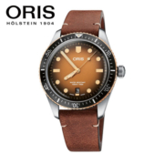 豪利时（ORIS） 瑞士手表 潜水系列65年复刻版腕表 焦糖色渐变自动机械日历表 73377074356LS