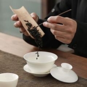 苏氏陶瓷 三才盖碗德化白瓷功夫茶具羊脂玉礼盒装