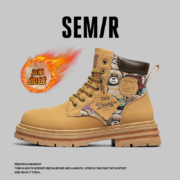 Semir 森马 马丁靴 男潮鞋 黄色加绒