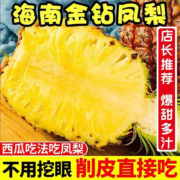 甜萌果蔬海南金钻凤梨热带无眼脆甜波萝当季新鲜水果手撕凤梨送礼 5斤 大果装