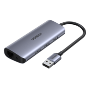 绿联USB3.0转千兆网口扩展坞分线器 外置网线转接头RJ45有线网卡转换器拓展坞 适用台式机笔记本电脑集线器