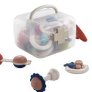 babycare婴儿手摇铃礼盒玩具0-1岁 新生儿宝宝安抚玩具牙胶可咬 趣味牙胶摇铃10件（送收纳盒）