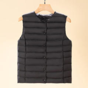 FOURDATRY 无领内胆轻薄羽绒服女马甲大码轻薄2023新款服坎肩背心外套