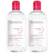 贝德玛（BIODERMA）原装进口粉水卸妆水 舒妍多效温和洁肤液眼唇脸三合一敏感肌可用 粉水双瓶【1000ml分享装】